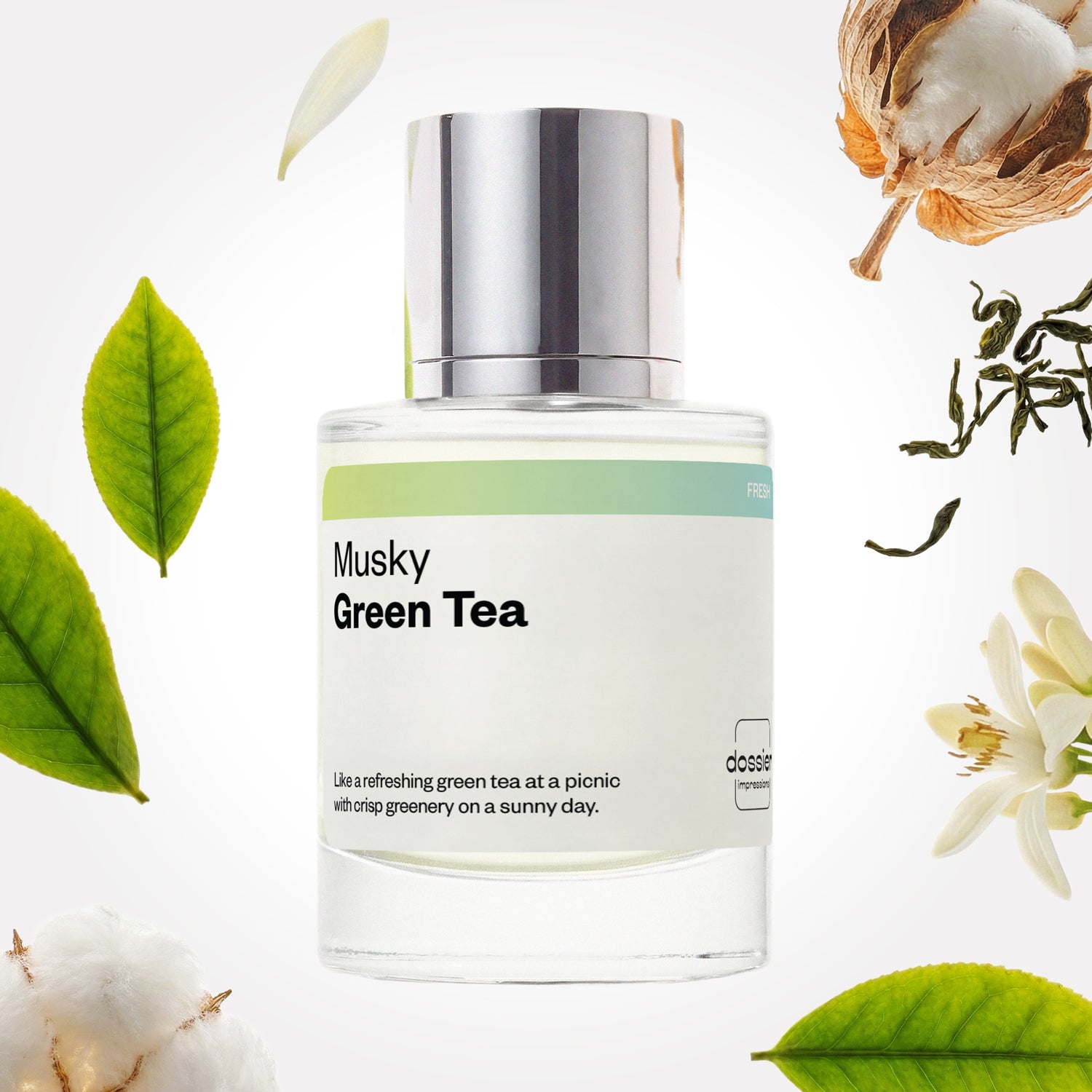 Creed's Green Irish Tweed Dupe Perfume: Green Verbena - Dossier Perfumes Creed's Silver Mountain Water Dupe Perfume: Musky Green Tea - Dossier Perfumes
